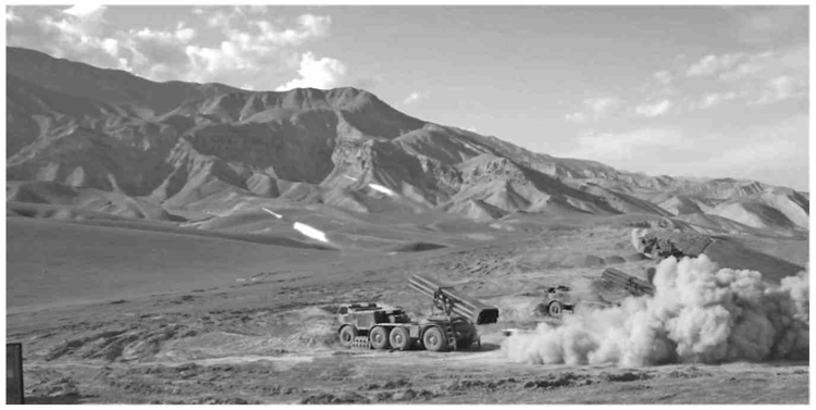 Fig. 1. Remote mining of a debouchment by an Uragan MLRS platoon